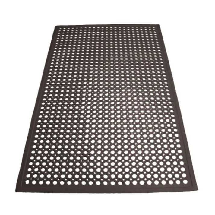 Rubber Floor Mats, Beveled Edge - Black, Rolled