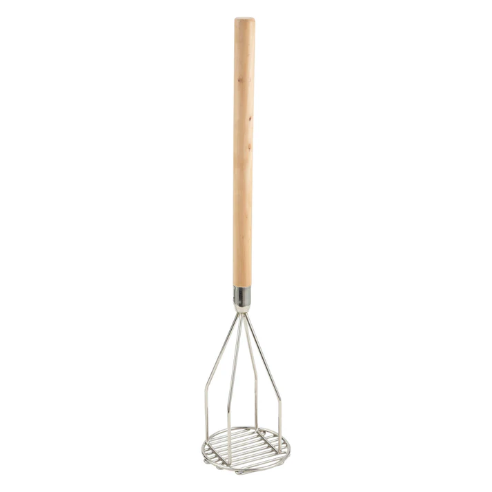 Potato Masher with Wooden Handle - 5" Round