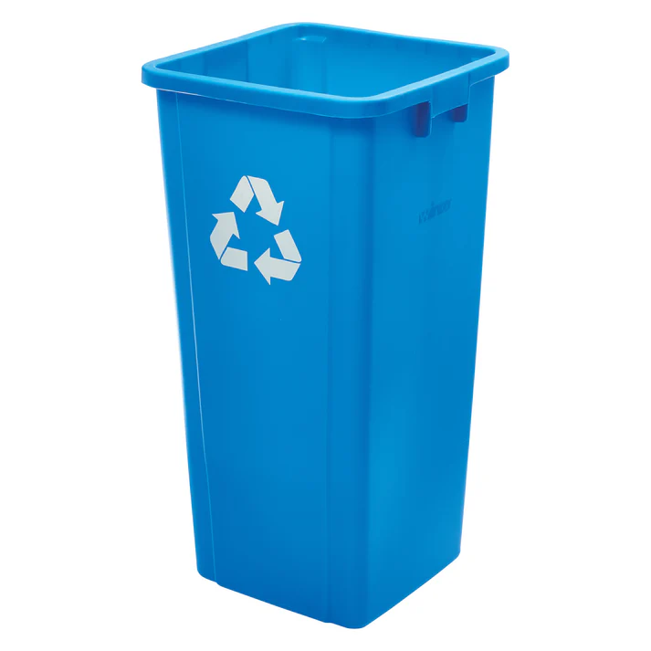 Tall Square Trash Can - 23 Gallon, Blue-Recycle