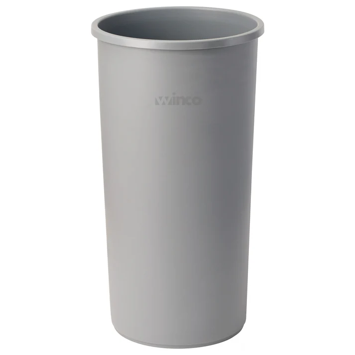 Round Trash Can, 22 Gallon, Gray