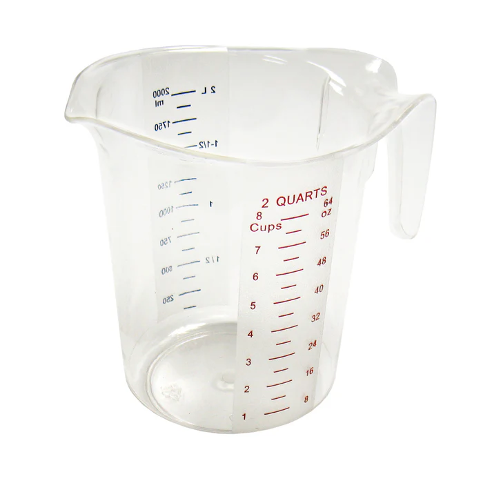 Polycarbonate Measuring Cup with Color Graduations - 2 Quart