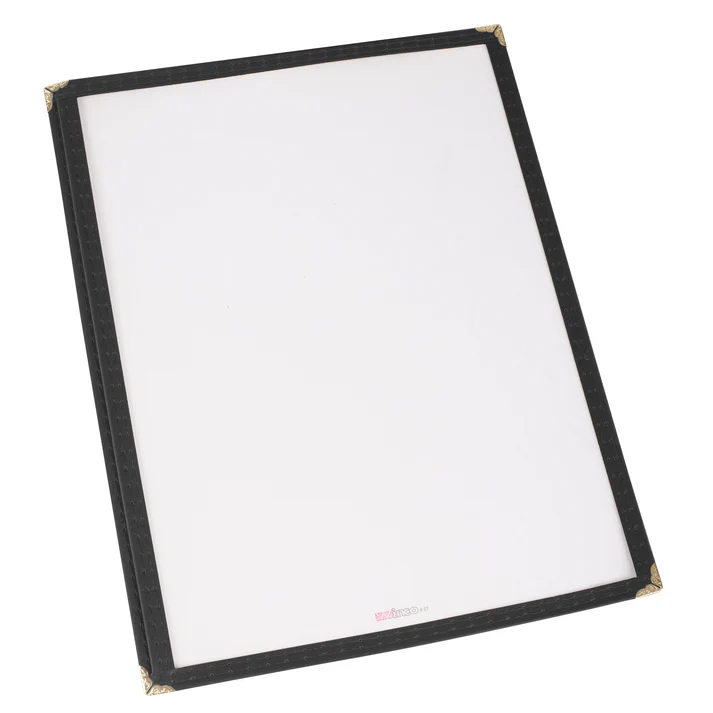 Single Pocket Menu Cover - Black, 9-5/16 x 12-1/8
