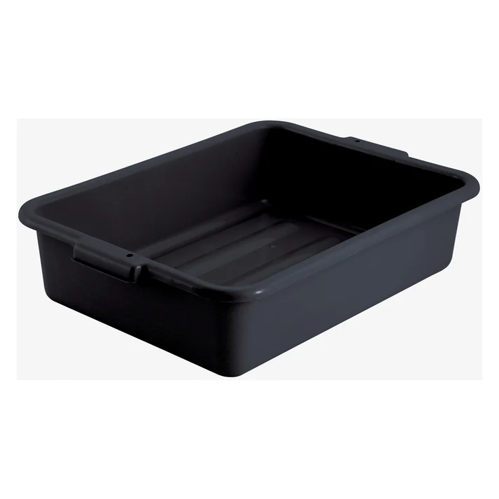 Standard Weight Polypropylene Dish Box, 5" Depth - Black