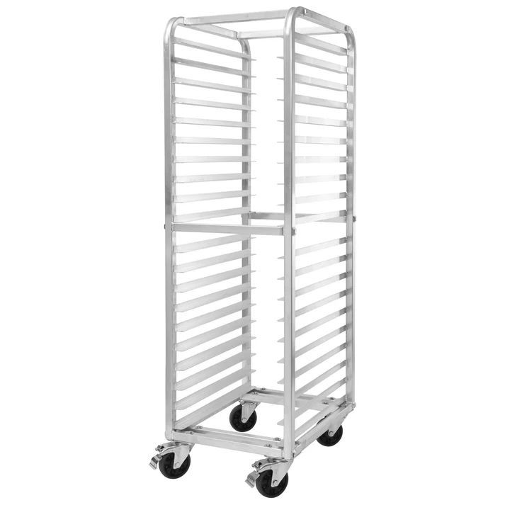 20-Tier Heavy-Duty End-Load Sheet Pan Rack with Brakes - 3" Spacing - Welded