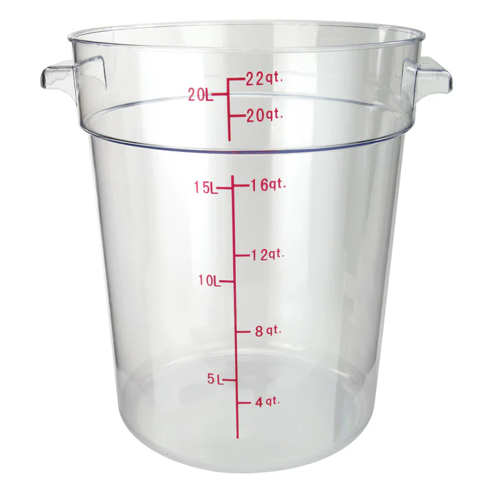  Round Storage Container, Clear Polycarbonate - 22 Quartc