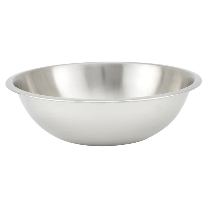 Mixing Bowl, Shallow, Heavy-Duty Stainless Steel, 0.65mm - 8 Quart
