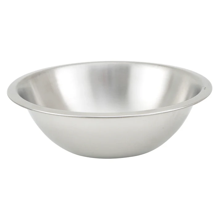 Mixing Bowl, Shallow, Heavy-Duty Stainless Steel, 0.65mm - 3/4 Quart