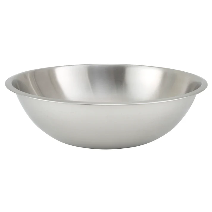 Mixing Bowl, Shallow, Heavy-Duty Stainless Steel, 0.65mm - 16 Quart