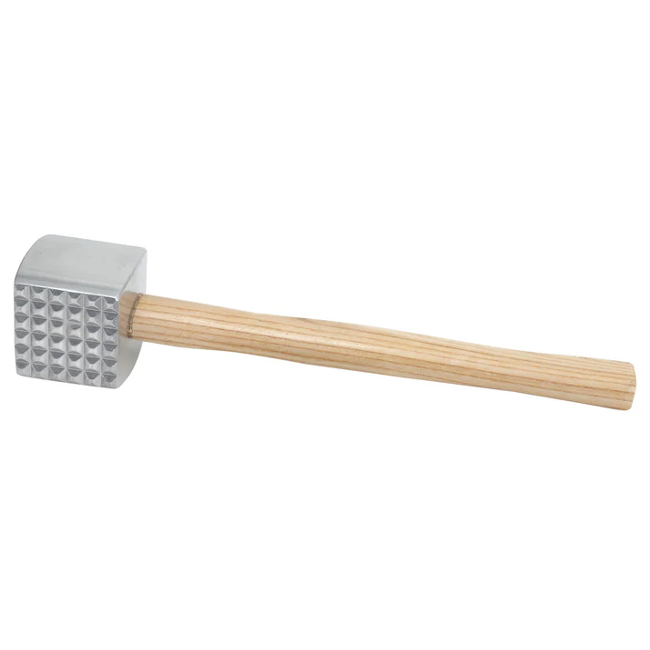 2-Sided Meat Tenderizer, Aluminum with Wooden Handle