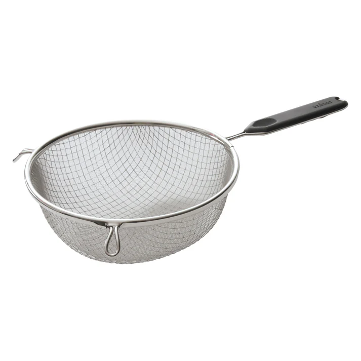 8" Double Fine Mesh Strainer with Plastic Handle