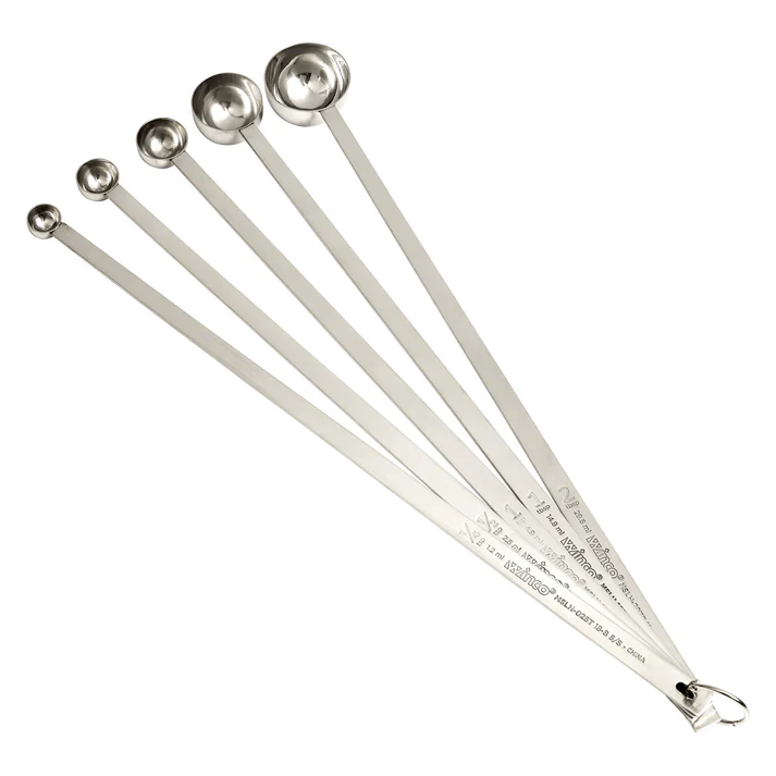 18/8 Stainless Steel Measuring Spoons with Long Handle Set
