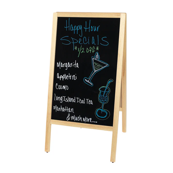 Dual-Sided Sidewalk A-Frame Marker Board - Natural, 20-3/8 x 39