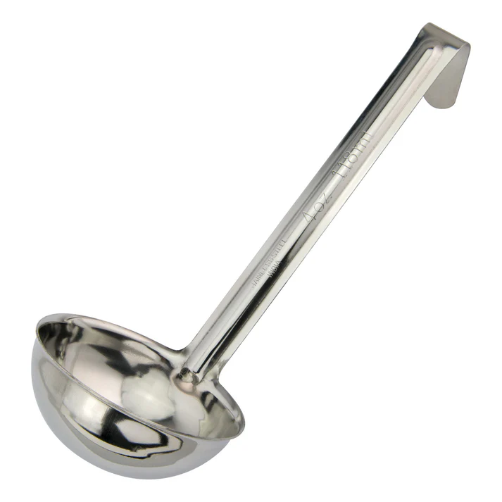 One-Piece Stainless Steel Ladle with 6" Handle - 4 oz