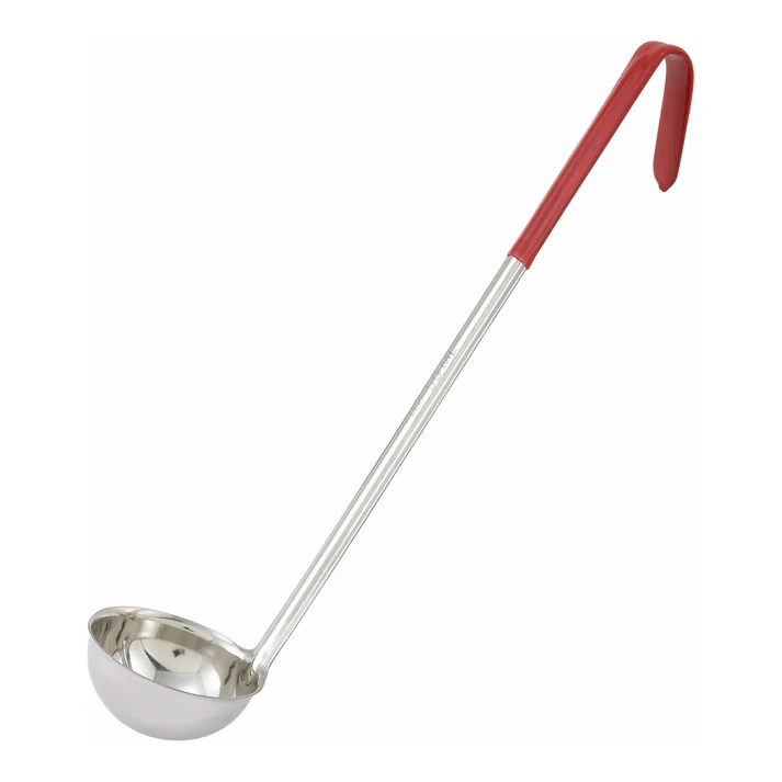 2oz, Ladle, One-piece, Red, S/S