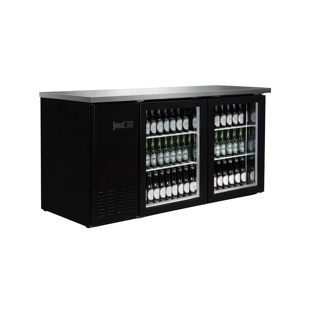 61" 2 Section Back Bar Cooler with Glass Doors 