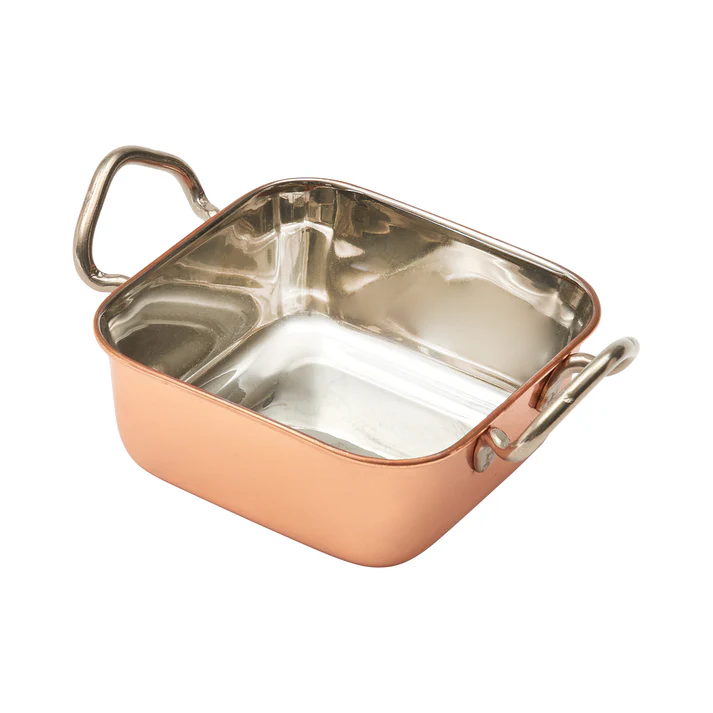 Mini Roasting Pan, Copper-Plated - 4-1/2" Square