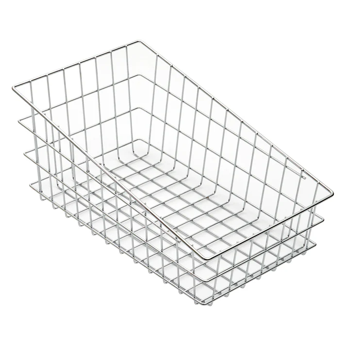  Bagel / Pastry Basket, 18-1/2" x 11" x 8", Wire, Slanted Top