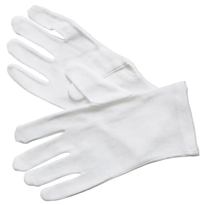  White Cotton Service Gloves - Large