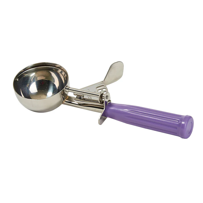 Allergen-Free Stainless Steel Thumb Press Disher with Plastic Handle, Size #10