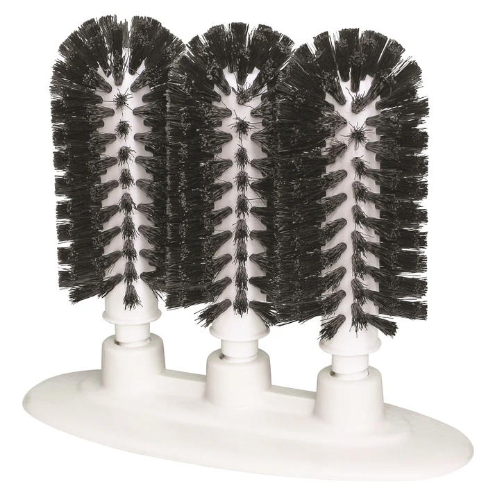 Bar Maid 3 Brush Manual Glass Washer with Suction Cup Base