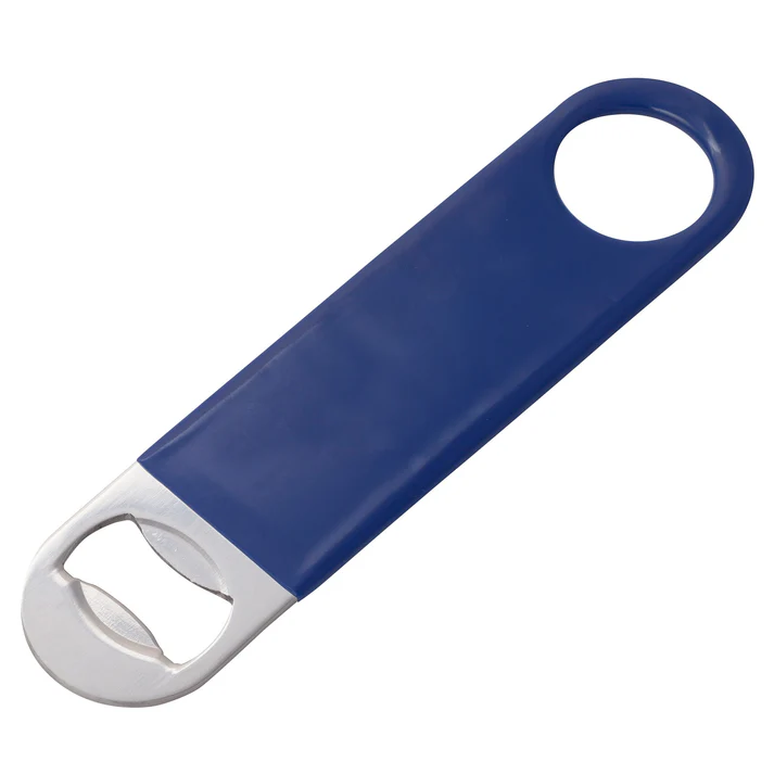 Stainless Steel Flat Bottle Opener - Blue