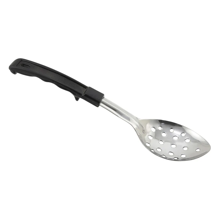 Winco Prime Basting Spoon with Stop-Hook ABS Handle - Perforated, 11"