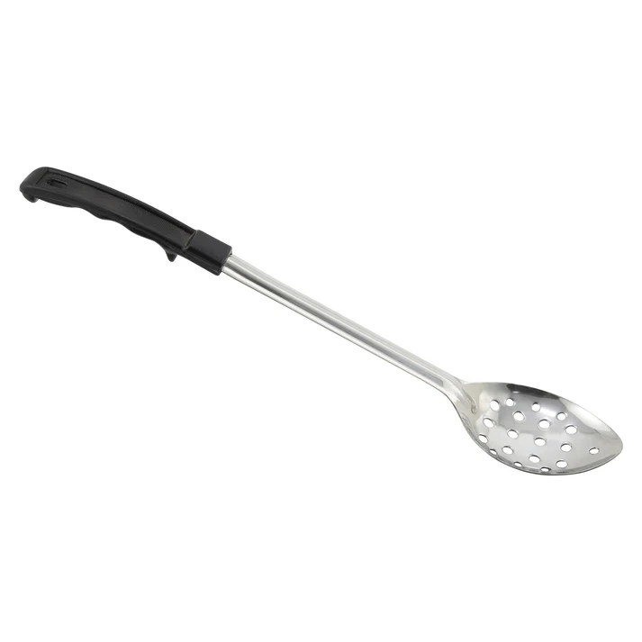 Winco Prime Basting Spoon with Stop-Hook ABS Handle - Perforated, 15"