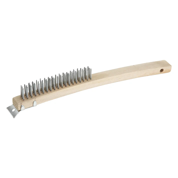 14" Scratch Brush with Wire Bristles and Scraper