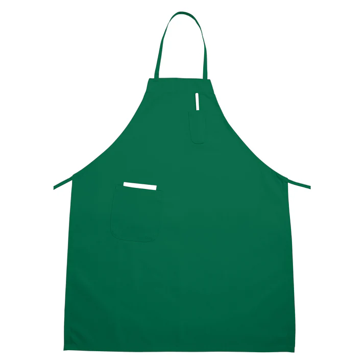 Full-Length Bib Apron with Pockets - Bright Green