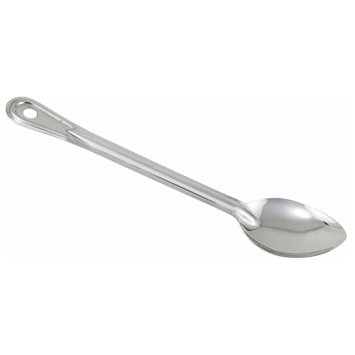 Winco Prime One-piece Stainless Steel Basting Spoon, NSF - Solid, 11"