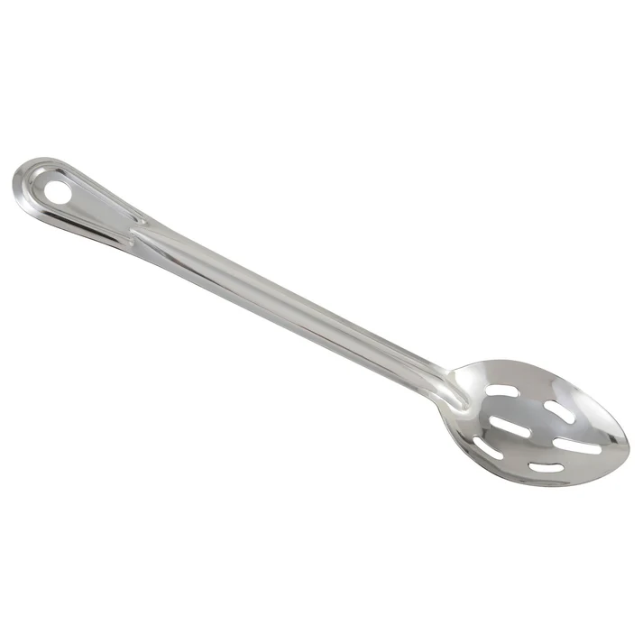 Winco Prime One-piece Stainless Steel Basting Spoon, NSF - Slotted, 15"