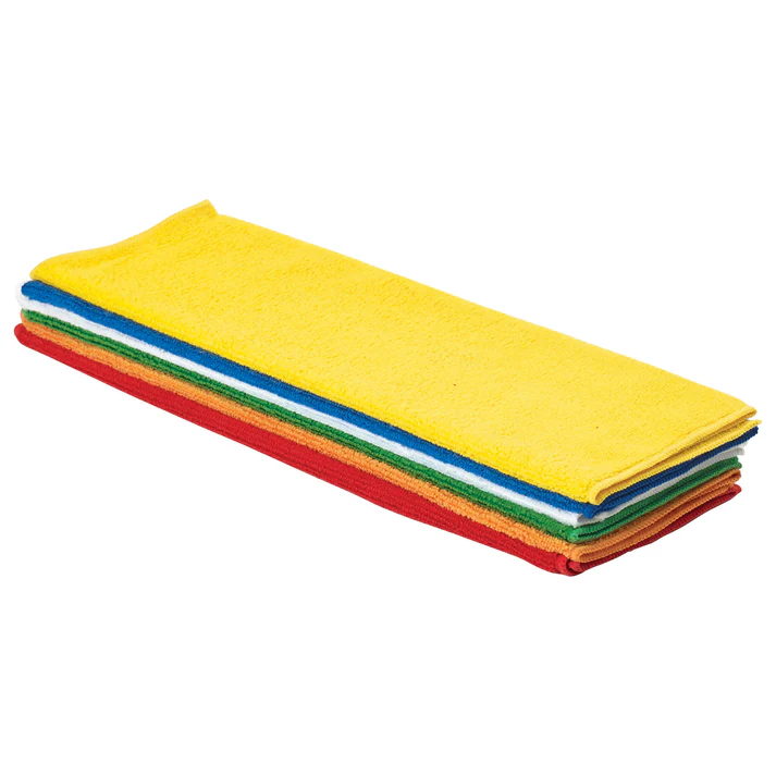 Microfiber Towel, 16" x 16", 6 Pack - Assorted