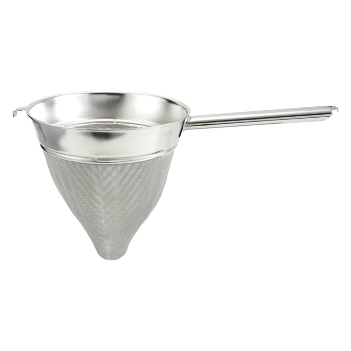 Hollow Handle Stainless Steel Bouillon Strainer with Extra Fine Mesh - 10"