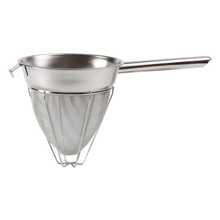 Hollow Handle Stainless Steel Bouillon Strainer with Extra Fine Mesh, Reinforced - 10"