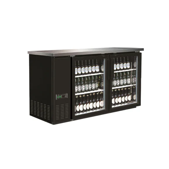 49" 2 Section Back Bar Cooler with Glass Doors 