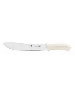 Butcher Knife, 10" Blade, White Polypropylene Handles, German Steel, NSF