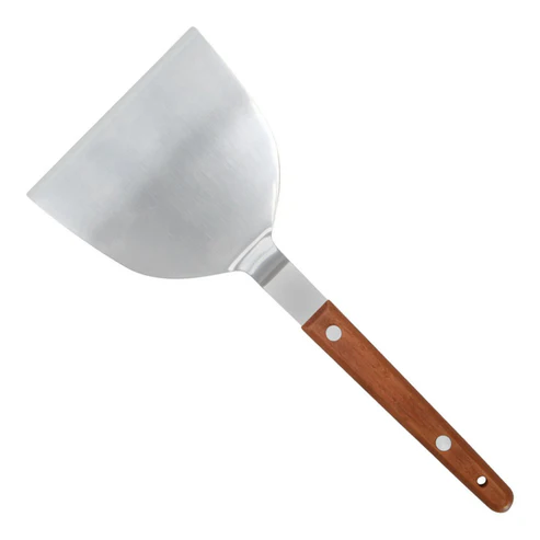 Teppanyaki Turner, Offset, Wooden Handle, 4"x 3-1/2" Blade
