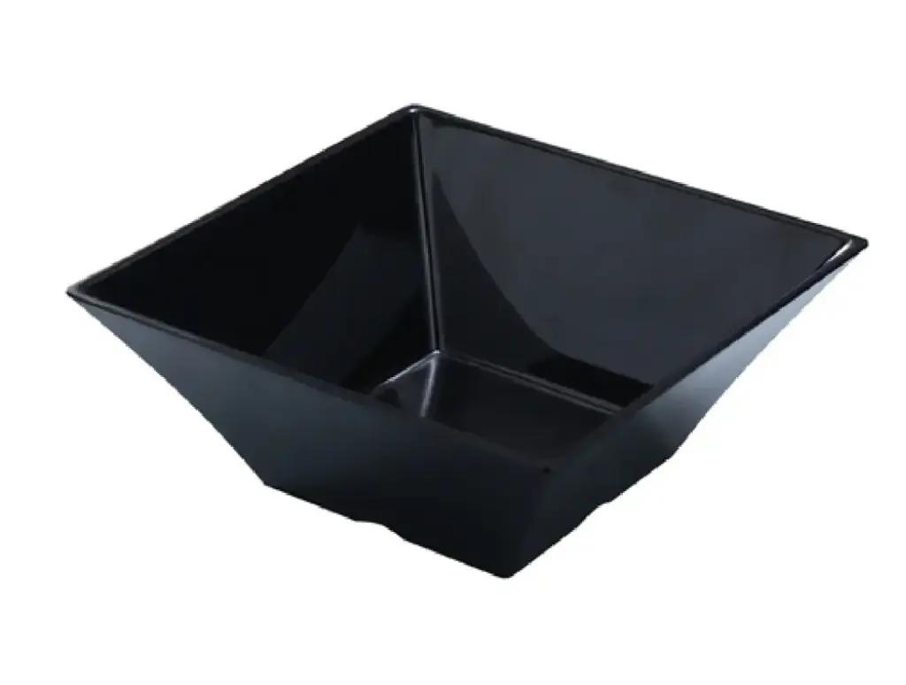 Yanco RM-4107BK 2 Quart Square Bowl Dishwasher Safe Melamine Black 