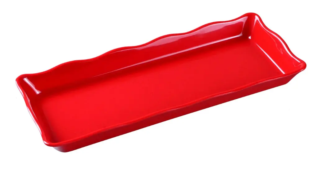Yanco Scallop Edged Display Tray Red 