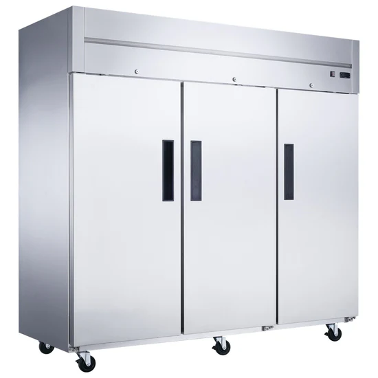 Commercial 3-Door Top Mount Freezer in Stainless Steel