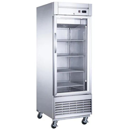 Bottom Mount Glass Single Door Commercial Reach-in Refrigerator