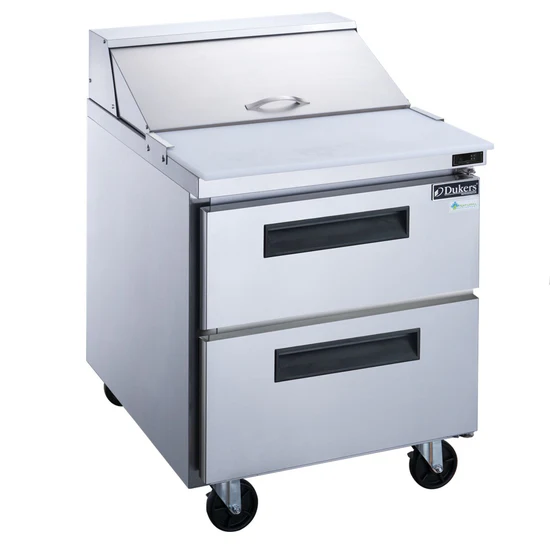 2-Drawer Megatop Commercial Food Prep Table Refrigerator in Stainless Steel