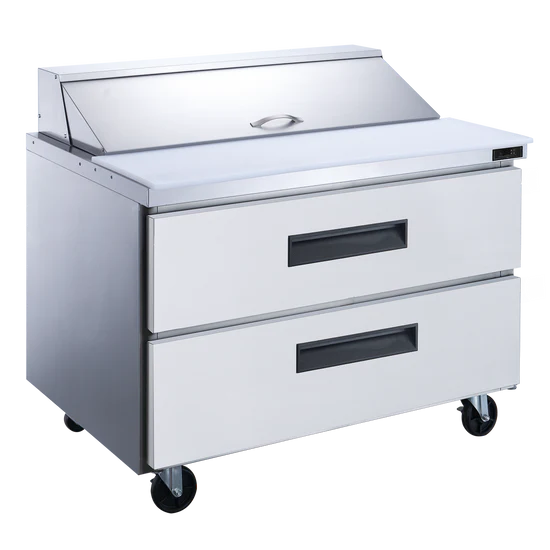 2-Drawer Megatop Commercial Food Prep Table Refrigerator in Stainless Steel