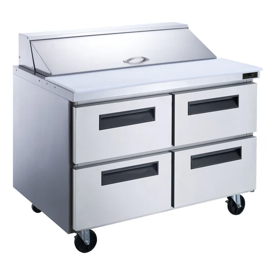 4-Drawer Megatop Commercial Food Prep Table Refrigerator in Stainless Steel