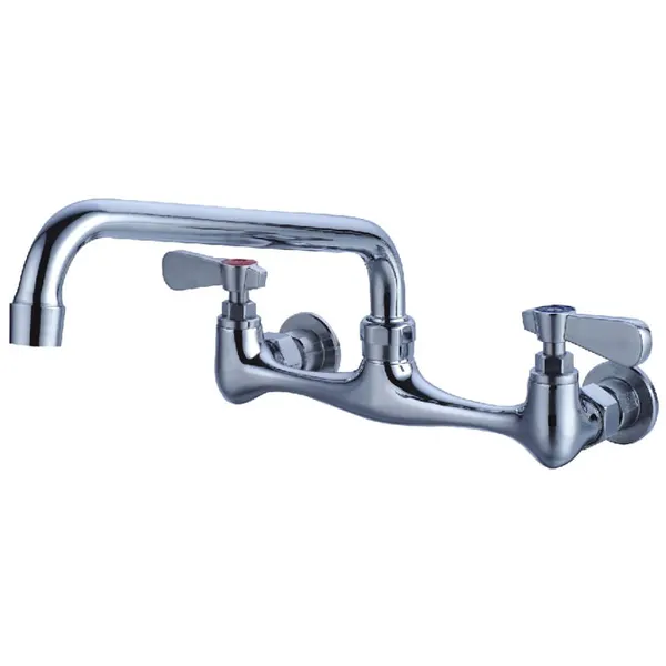 Standard Duty Wall-Mounted Faucet ; 8" centers 12" Swing Spout    