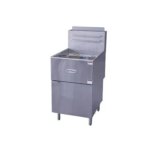 21" Floor Model Natural Gas Full Pot Fryer, 70 lbs, 150.000 BTU