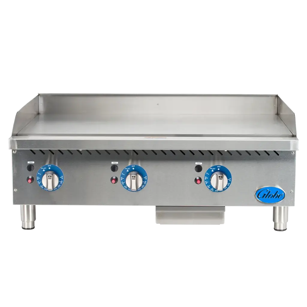 Globe Countertop Gas Griddle w/ Thermostatic 