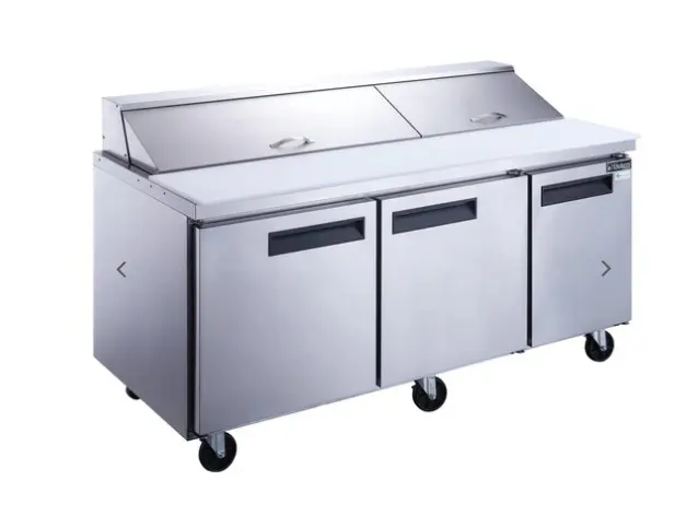 DUKERS 3-Door Commercial Food Prep Table