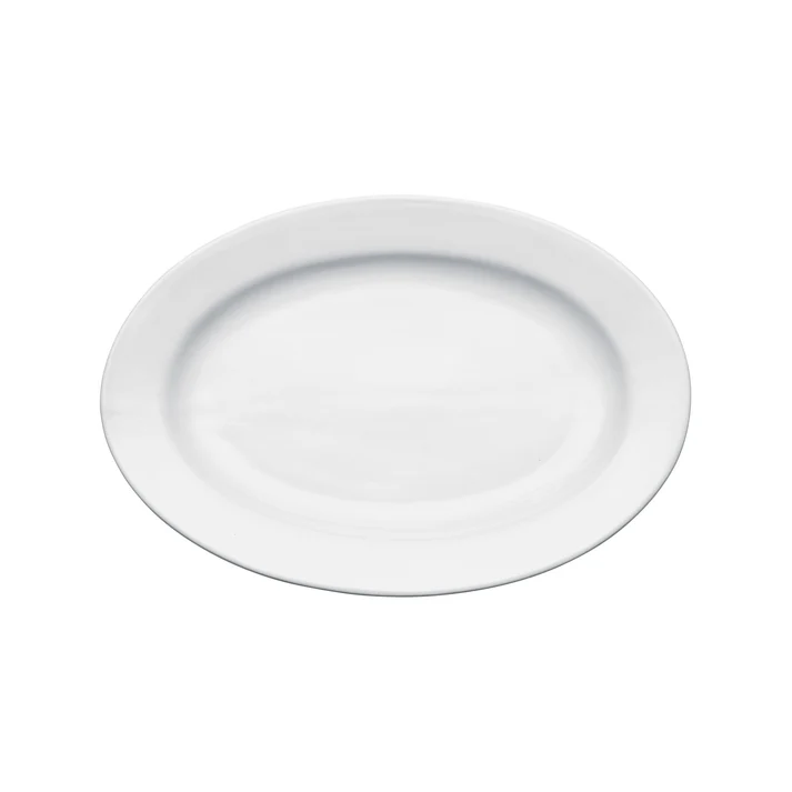 Birkhall Oval Platter With Rolled Edge, White Porcelain, + / 13-3/4" L