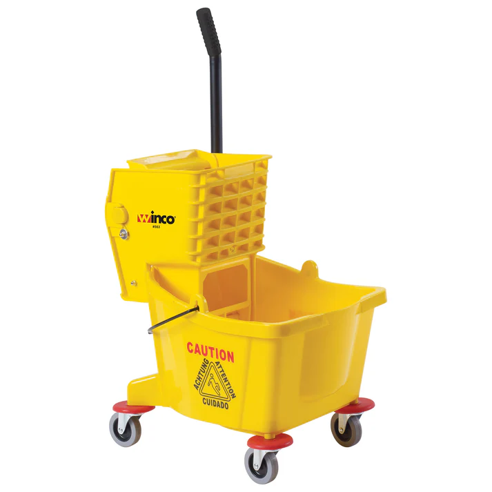 Mop Bucket with Side-Press Wringer, Yellow / 36 Qt
